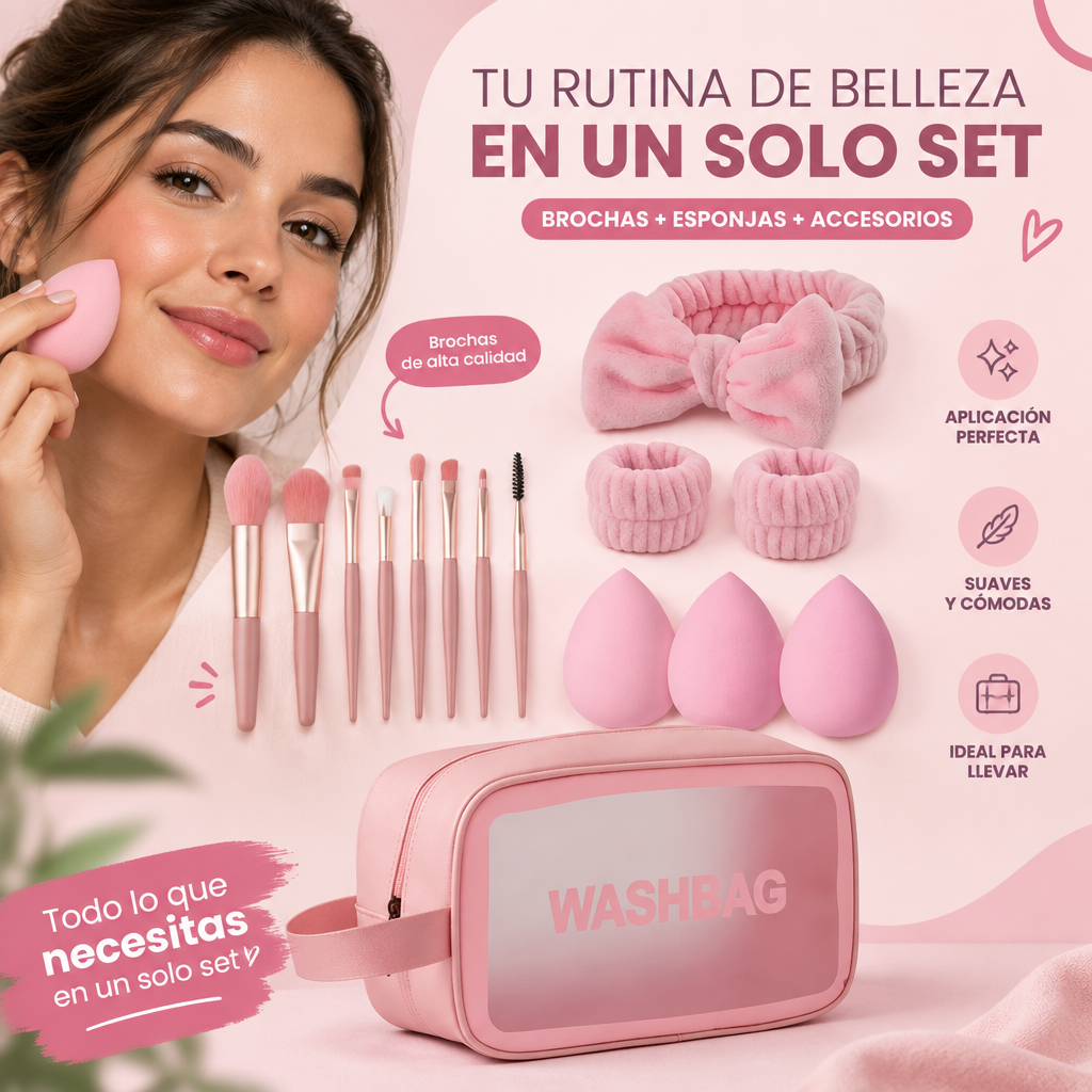 KIT DE MAQUILLAJE VIAJE 15 PIEZAS [PV1-WHATSAPP-HYPEIMPORTS]
